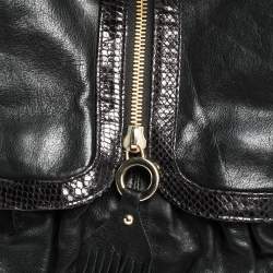 Jimmy Choo for H&M Black Leather Tassel Zip Tote