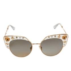 Jimmy Choo Gold Tone/Grey Gradient Crystals REJFQ Audrey Cat-Eye Sunglasses