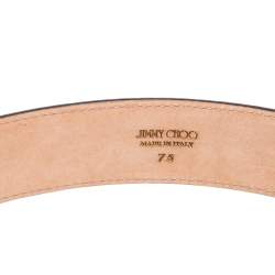 Jimmy Choo Brown Croc Embossed Leather Belt 75 CM