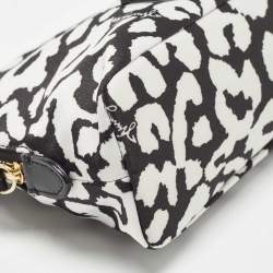 Jimmy Choo Black/White Nylon Mabrie Onyp Clutch