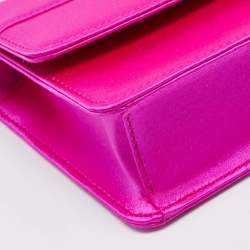 Pre Owned Jimmy Choo Fuchsia Satin Varenne Pearl Embellished Shoulder Bag