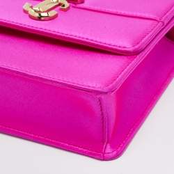 Pre Owned Jimmy Choo Fuchsia Satin Varenne Pearl Embellished Shoulder Bag
