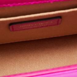 Pre Owned Jimmy Choo Fuchsia Satin Varenne Pearl Embellished Shoulder Bag