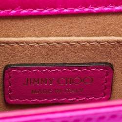 Pre Owned Jimmy Choo Fuchsia Satin Varenne Pearl Embellished Shoulder Bag