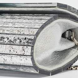 Pre Owned Jimmy Choo Green/Silver Glitter Acrylic Sweetie Chain Clutch