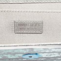 Pre Owned Jimmy Choo Green/Silver Glitter Acrylic Sweetie Chain Clutch