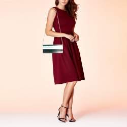 Pre Owned Jimmy Choo Green/Silver Glitter Acrylic Sweetie Chain Clutch