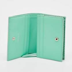 Pre Owned Jimmy Choo Green Snakeskin Embossed Leather Hanne Bifold Wallet