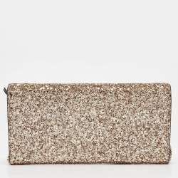 Jimmy Choo Gold Glitter Milla Chain Clutch
