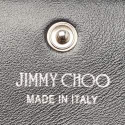 Jimmy Choo Black Croc Embossed Leather Hanne Card Case