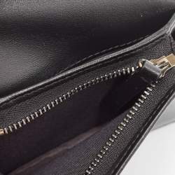 Jimmy Choo Black Croc Embossed Leather Hanne Card Case