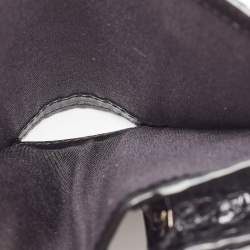 Jimmy Choo Black Croc Embossed Leather Hanne Card Case