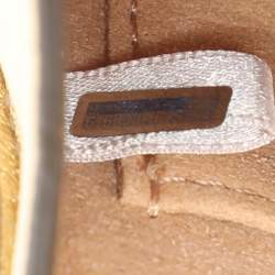 Pre Owned Jimmy Choo Gold Leather Avenue Quad Crossbody Bag