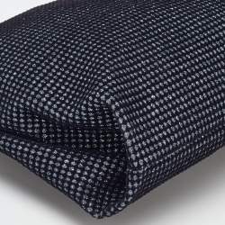 Pre Owned Jimmy Choo Navy Blue Metallic Velvet Callie Chain Clutch