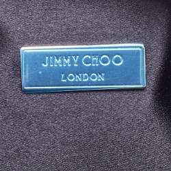 Pre Owned Jimmy Choo Navy Blue Metallic Velvet Callie Chain Clutch