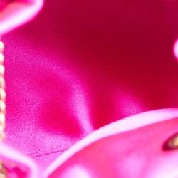 Jimmy Choo Fuchsia Satin Bon Bon Crystal Embellished Bucket Bag