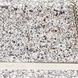 Pre Owned Jimmy Choo Silver Glitter Milla Chain Clutch