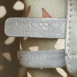 Jimmy Choo Gold/Blue Suede Crystal Embellished Micro Bon Bon Bucket Bag