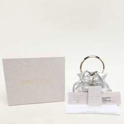 Pre Owned Jimmy Choo Silver Leather Micro Bon Bon Crossbody Bag