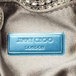 Pre Owned Jimmy Choo Silver Crystal Embellished Micro Bon Bon Bucket Bag