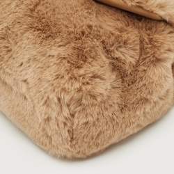 Pre Owned Jimmy Choo Brown Faux Fur Madeline Crossbody Bag
