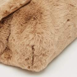 Pre Owned Jimmy Choo Brown Faux Fur Madeline Crossbody Bag