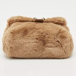 Pre Owned Jimmy Choo Brown Faux Fur Madeline Crossbody Bag