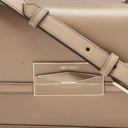 Pre Owned Jimmy Choo Biscuit Leather Diamond Top Handle Bag