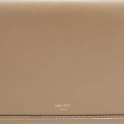 Pre Owned Jimmy Choo Biscuit Leather Diamond Top Handle Bag