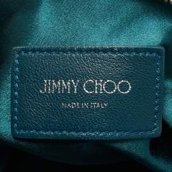 Pre Owned Jimmy Choo Teal Green Suede Callie Clutch Bag