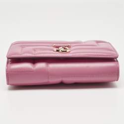 Pre Owned Jimmy Choo Pink Quilted Leather Varenne Chain Shoulder Bag