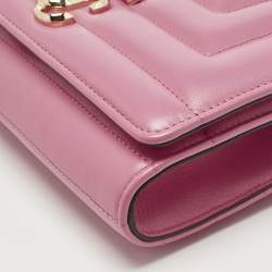 Pre Owned Jimmy Choo Pink Quilted Leather Varenne Chain Shoulder Bag