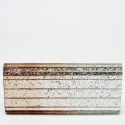 Pre Owned Jimmy Choo Gold/Silver Glitter Acrylic Sweetie Chain Clutch