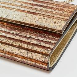 Pre Owned Jimmy Choo Gold/Silver Glitter Acrylic Sweetie Chain Clutch