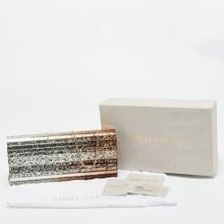 Pre Owned Jimmy Choo Gold/Silver Glitter Acrylic Sweetie Chain Clutch