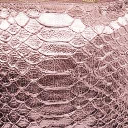 Pre Owned Jimmy Choo Metallic Pink Python Callie Clutch Bag