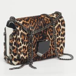 Pre Owned Jimmy Choo Multicolor Leopard Print Calf Hair Lockett Petite Shoulder Bag