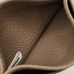 Pre Owned Jimmy Choo Beige Leather Logo Embossed Card Holder