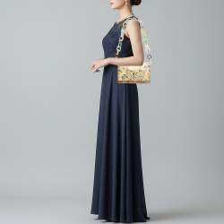 مملوكة مسبقًا حقيبة كلتش جيمي تشو سلسله فارين جلد منقوش اصفر