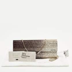 Pre Owned حقيبة كلتش جيمي تشو سويتي سلسلة اكريليك غليتر اومبر بنفسجي أومبريه