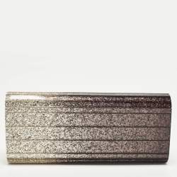 Pre Owned حقيبة كلتش جيمي تشو سويتي سلسلة اكريليك غليتر اومبر بنفسجي أومبريه