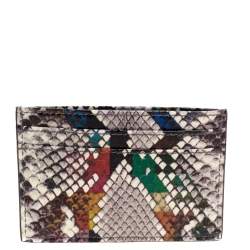 Pre Owned Jimmy Choo Multicolor Snakeskin Effect Leather Umika Rainbow Card Holder