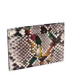 Pre Owned Jimmy Choo Multicolor Snakeskin Effect Leather Umika Rainbow Card Holder
