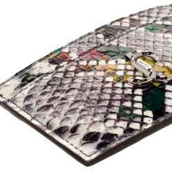 Pre Owned Jimmy Choo Multicolor Snakeskin Effect Leather Umika Rainbow Card Holder