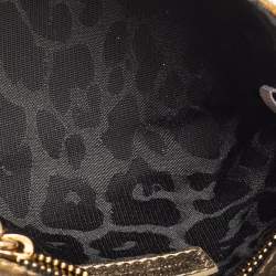 Pre Owned Jimmy Choo Gold Lame Glitter Fabric Ruby Chain Clutch