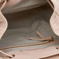 Jimmy Choo Beige Leather Drawstring Backpack