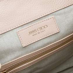 Jimmy Choo Beige Leather Drawstring Backpack