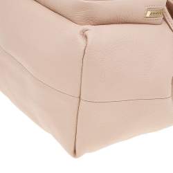 Jimmy Choo Beige Leather Drawstring Backpack