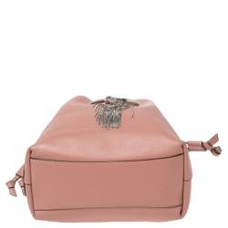 Pre Owned Jimmy Choo Pink Leather Callie Drawstring Bucket Bag