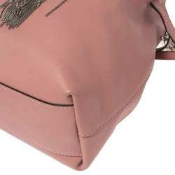 Pre Owned Jimmy Choo Pink Leather Callie Drawstring Bucket Bag
